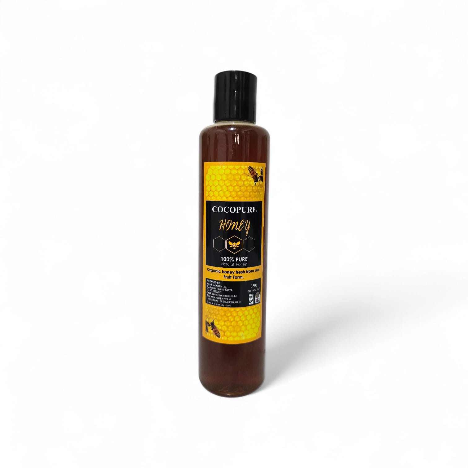 CocoPure raw organic honey 350g from the Malindi farm, multi-floral honey from moringa and sidr trees Kenya