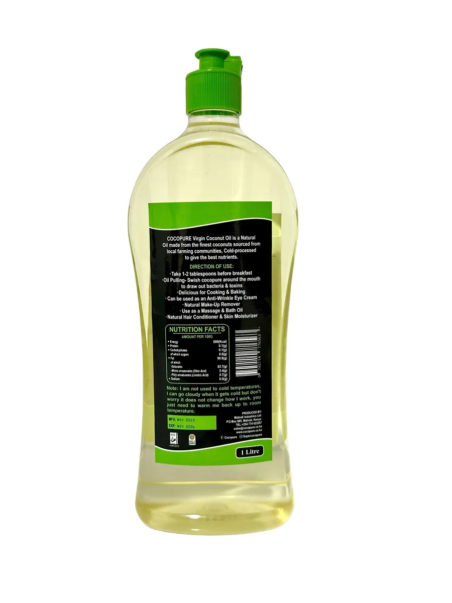 COCOPURE Virgin Coconut Oil 1litre - Image 4