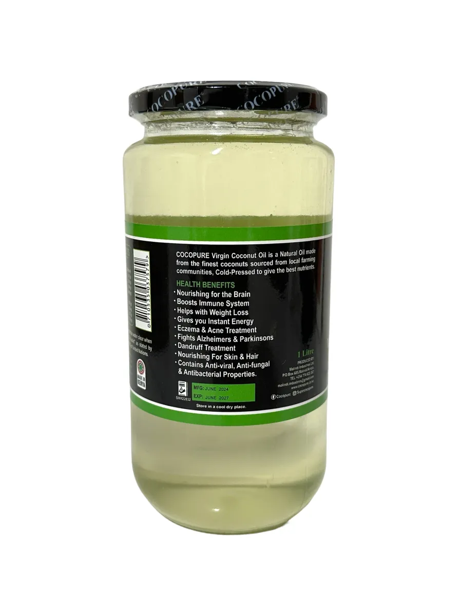 COCOPURE Virgin Coconut Oil 1litre - Image 3